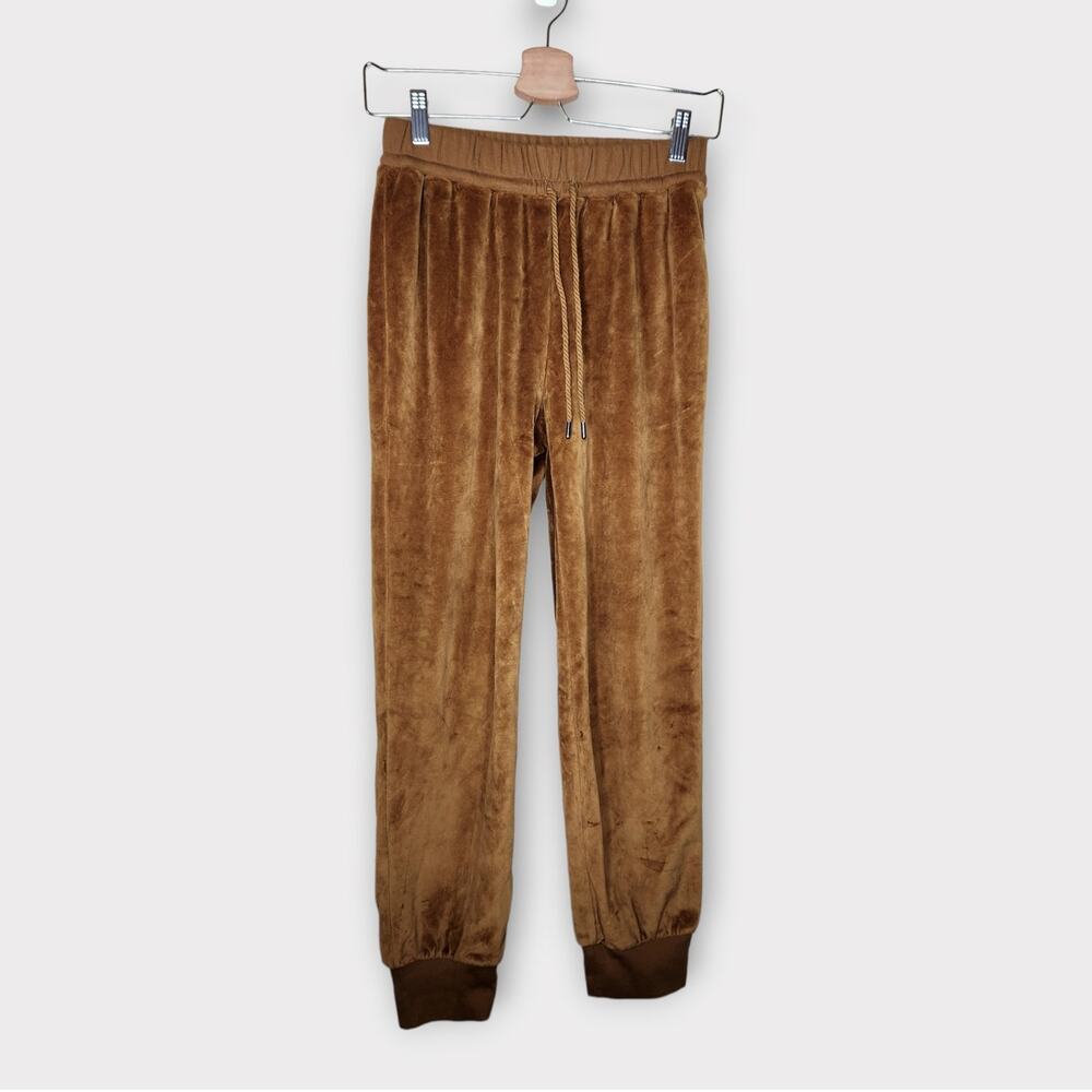 NEW Madewell MWL Newark Velour Joggers Bronze Drawstring Women's Small